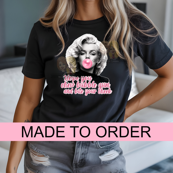 Bite Your Cheek Chewing Gum Crewneck T-Shirt