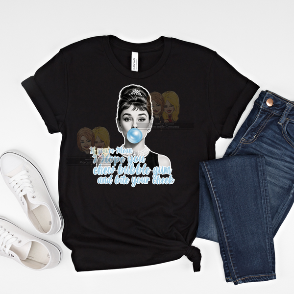 If You're Mean, Bite Your Cheek Chewing Gum Crewneck T-Shirt