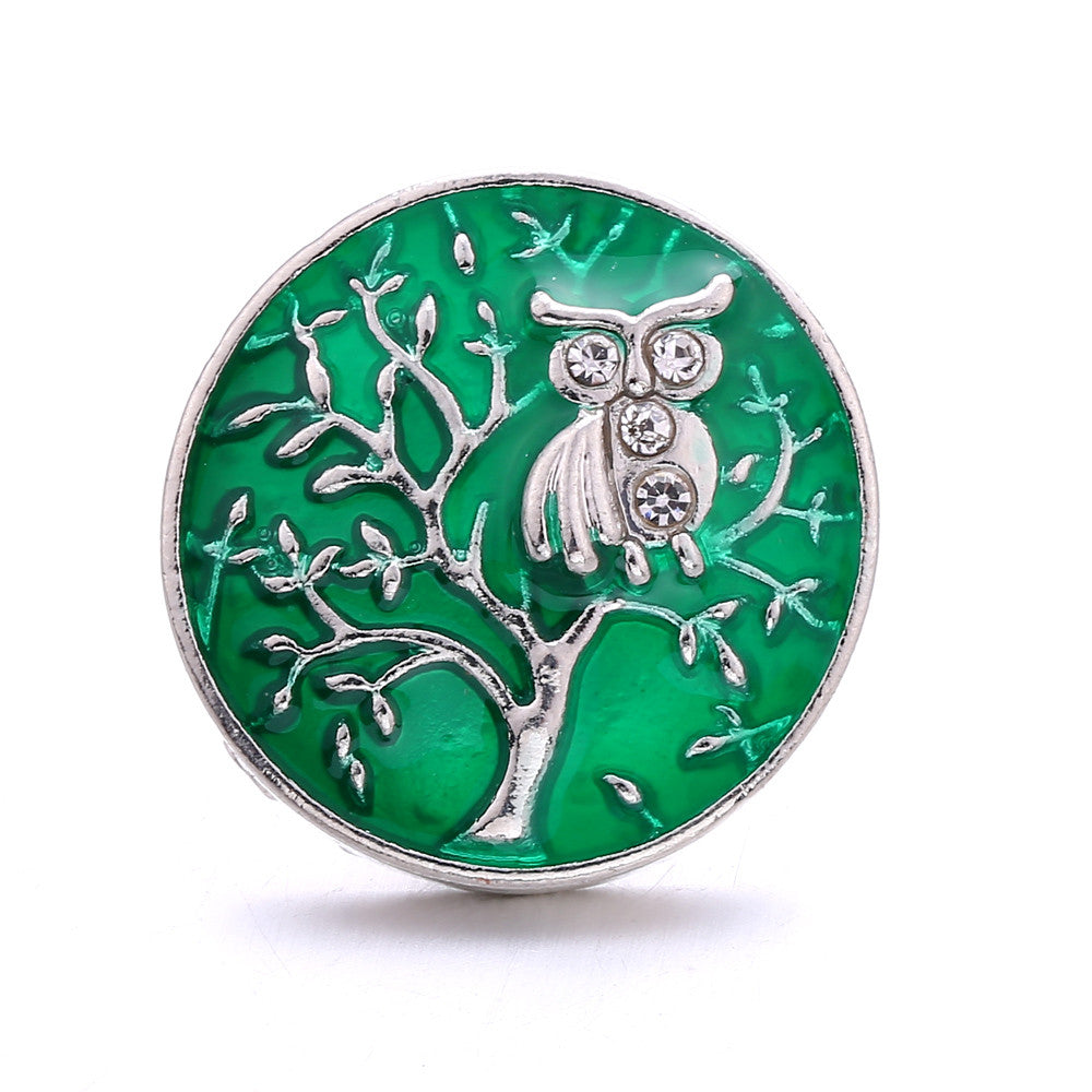 Colored Owl in Tree Jewelry Snap