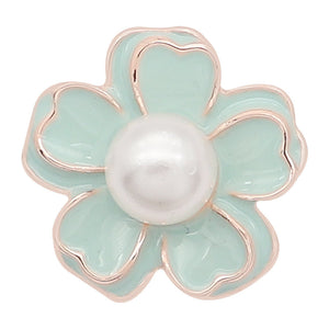 Plated Flower Pearl Jewelry Snap
