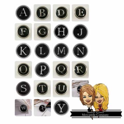 Alphabet Letters Typewriter Style Jewelry Snap