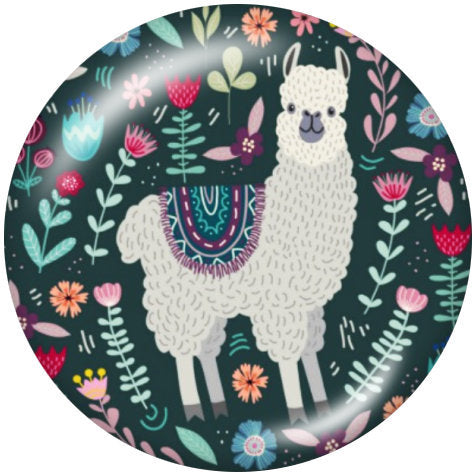 Llama Print Jewelry Snap