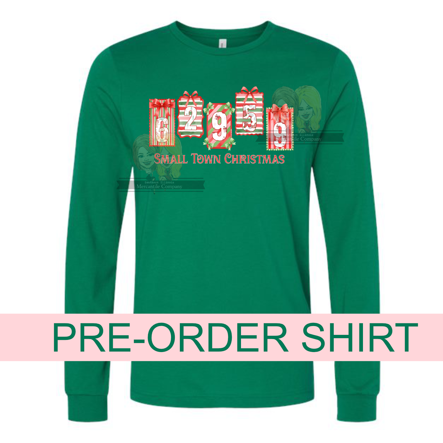 PRE-ORDER: Small Town Christmas-Zip Code Long Sleeve Crewneck T-Shirt