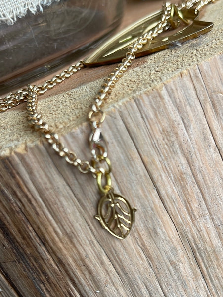 Gold Link Painted Medallion Necklace