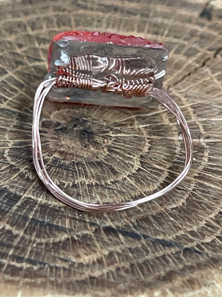 Arisan Crafted Resin Glitter Adjustable Coctail Ring