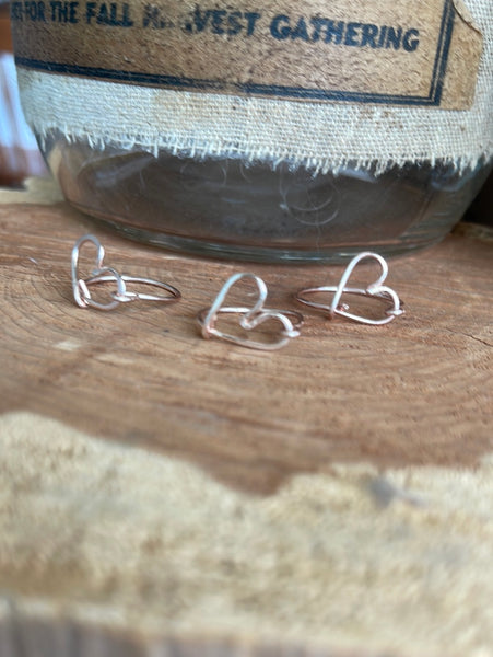Silver Wire Wrapped Heart Ring