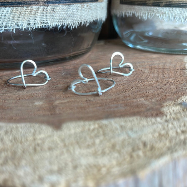 Silver Wire Wrapped Heart Ring