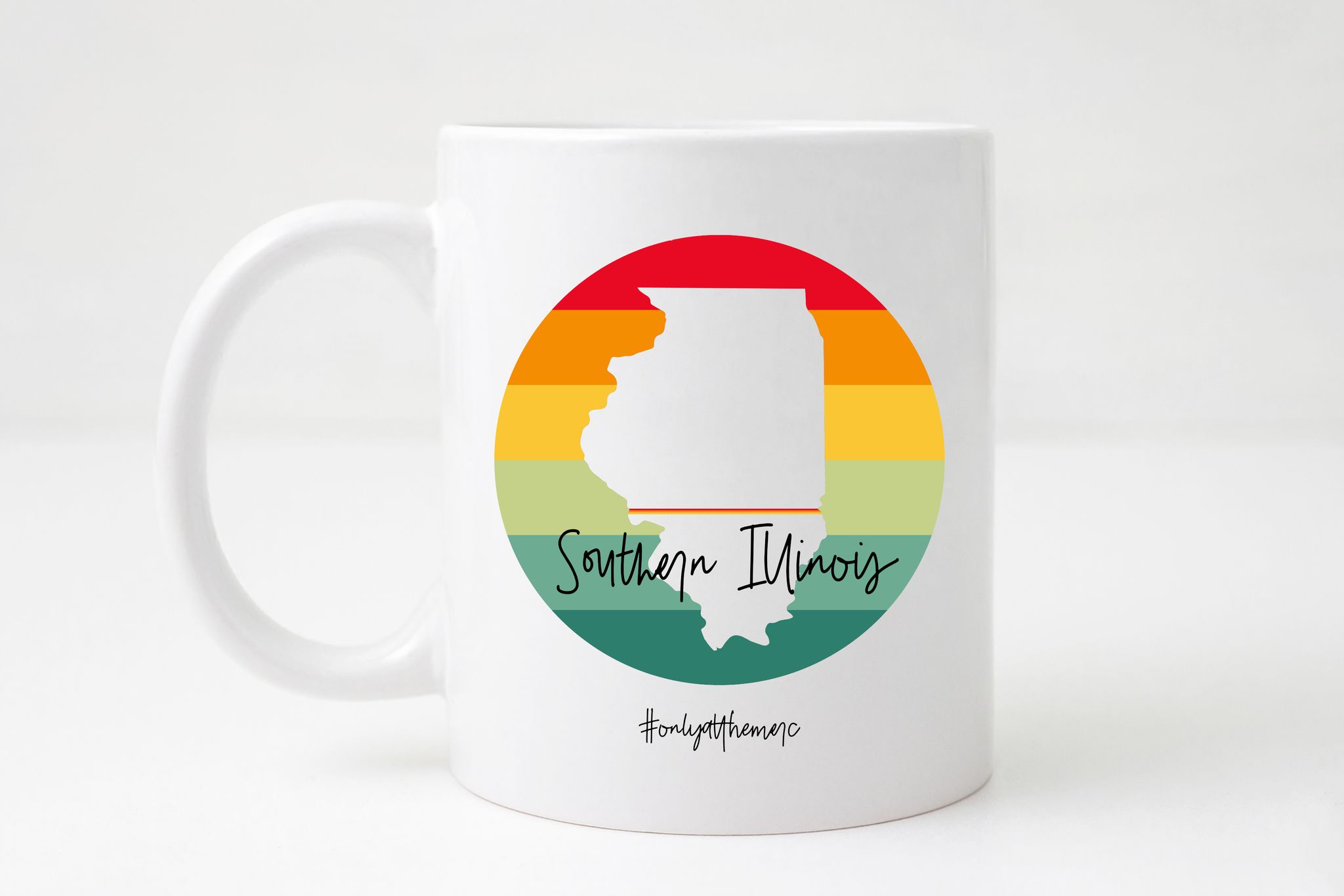 Southern Illinois w/ Retro Silhouette 12 oz Mug