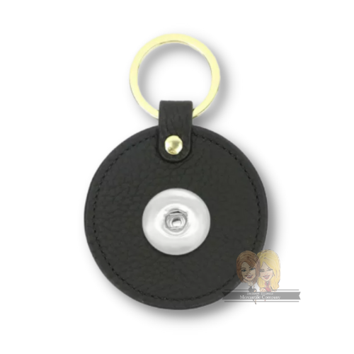 Genuine Leather Round Key Chain