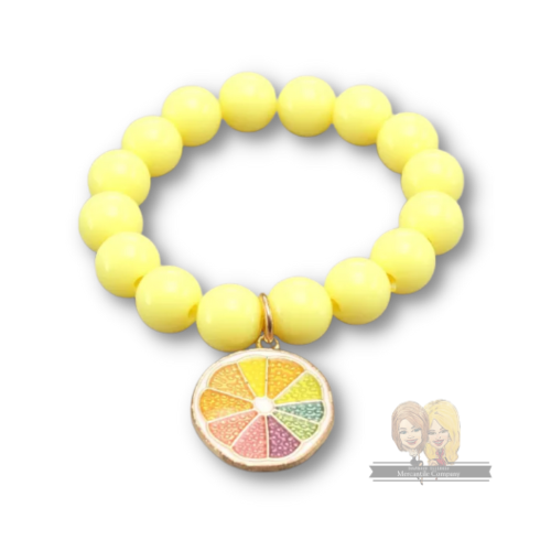 Colored Bead Bracelet w/ Charm
