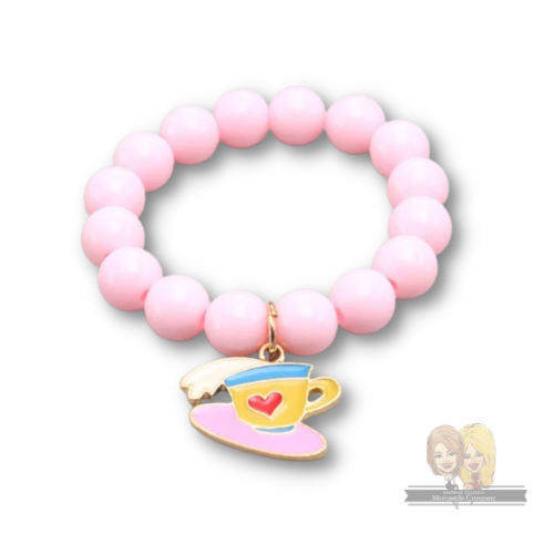 Colored Bead Bracelet w/ Charm