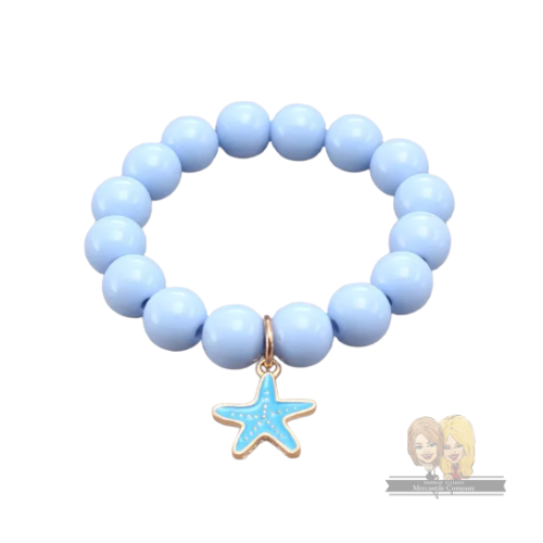 Colored Bead Bracelet w/ Charm