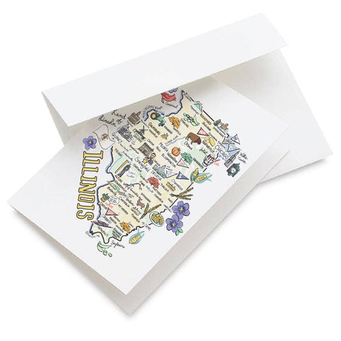 Illinois Map Greeting Card