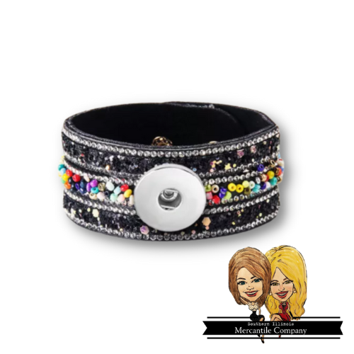 Beaded Rhinestone Cuff Bracelet (1S)
