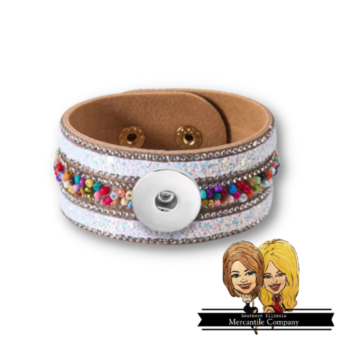 Beaded Rhinestone Cuff Bracelet (1S)