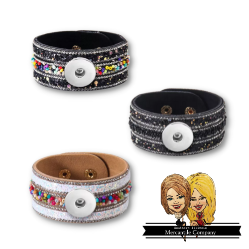 Beaded Rhinestone Cuff Bracelet (1S)