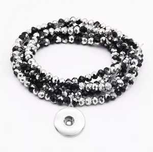 Black & Silver Stretch Bracelet or Necklace