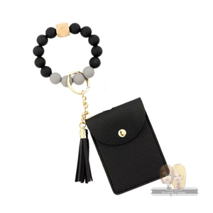 Silicone Key Ring with Tassel & Card Wallet