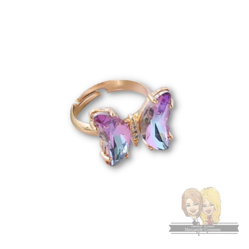 Crystal Butterfly Rings