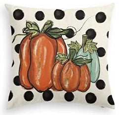 Polk-a-Dot Pumpkin Decorative Pillow