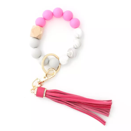 Silicone Key Ring with Tassel