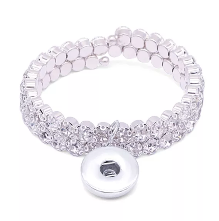 Rhinestone Wrap Snap Bracelet