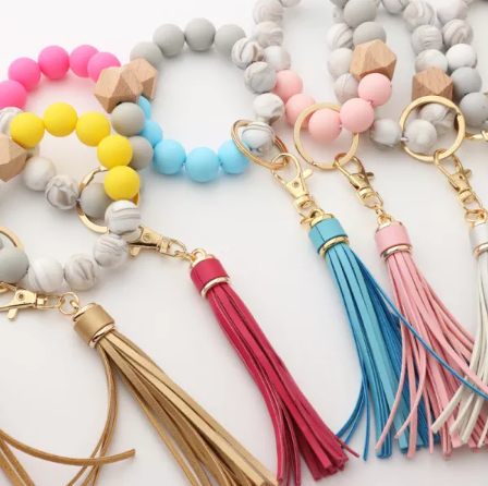 Silicone Key Ring with Tassel