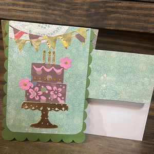 Birthday cake floral Card