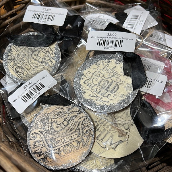 Merc Stamped Ornaments