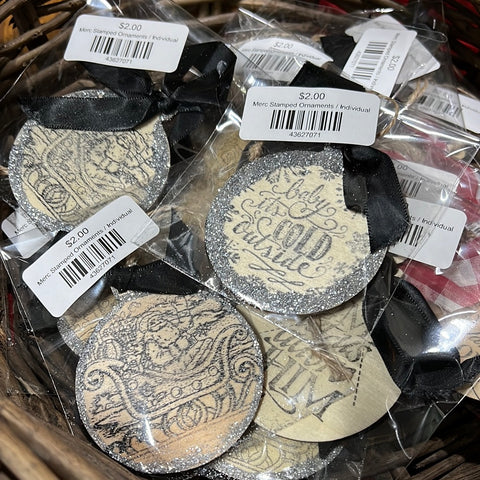 Merc Stamped Ornaments