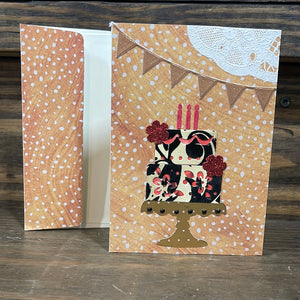 Damask Birthday Cake Card